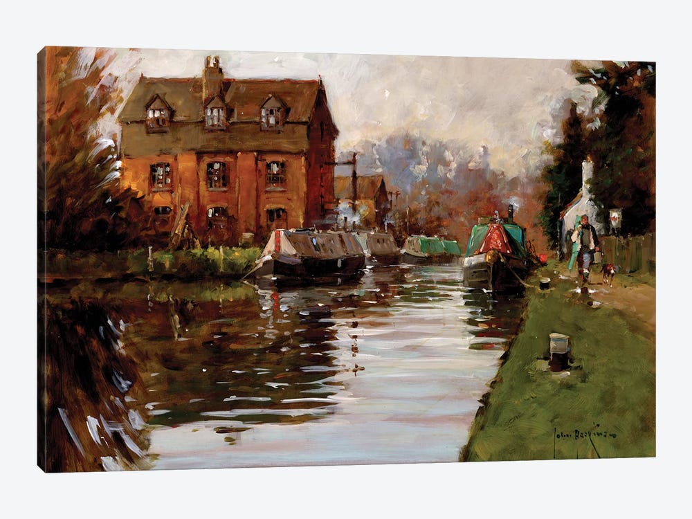Canal Moorings by John Haskins 1-piece Art Print