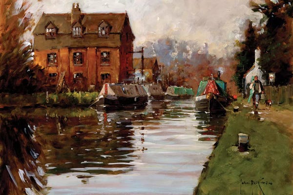 John Haskins: Canal Moorings by John Haskins