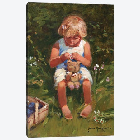 Daisy Girl Canvas Print #JHS14} by John Haskins Canvas Art