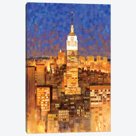 Empire State Building Skyline Canvas Print #JHS19} by John Haskins Art Print
