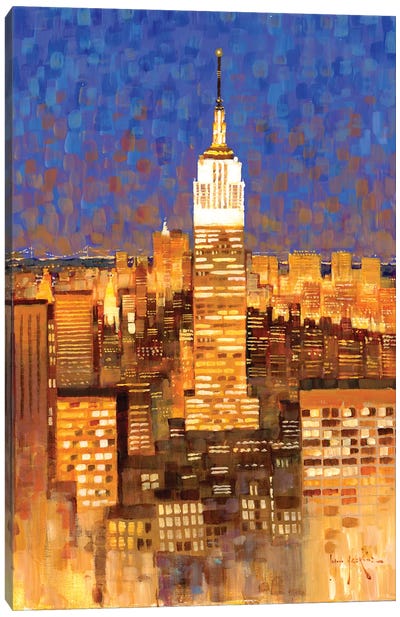Empire State Building Skyline Canvas Art Print - John Haskins