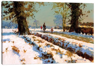 Afternoon Snow Canvas Art Print - John Haskins