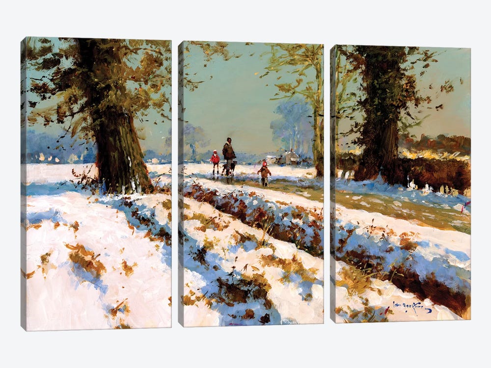 Afternoon Snow by John Haskins 3-piece Canvas Art Print