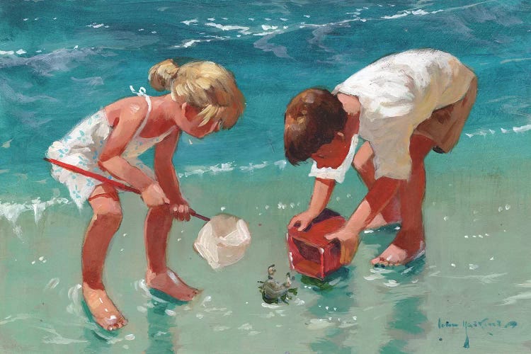 Kids And Crab by John Haskins wall art