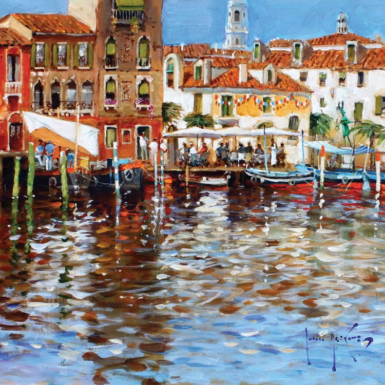 Lunch In Venice by John Haskins wall art