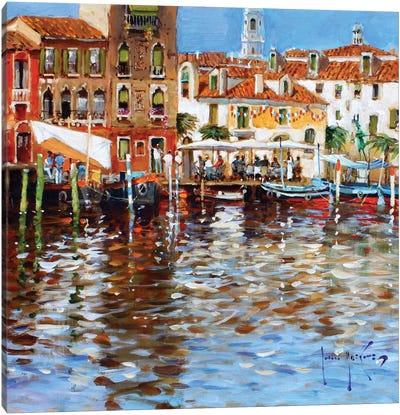Lunch In Venice Canvas Art Print