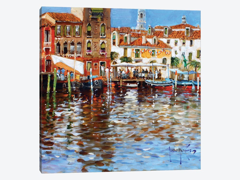 Lunch In Venice by John Haskins 1-piece Canvas Art Print
