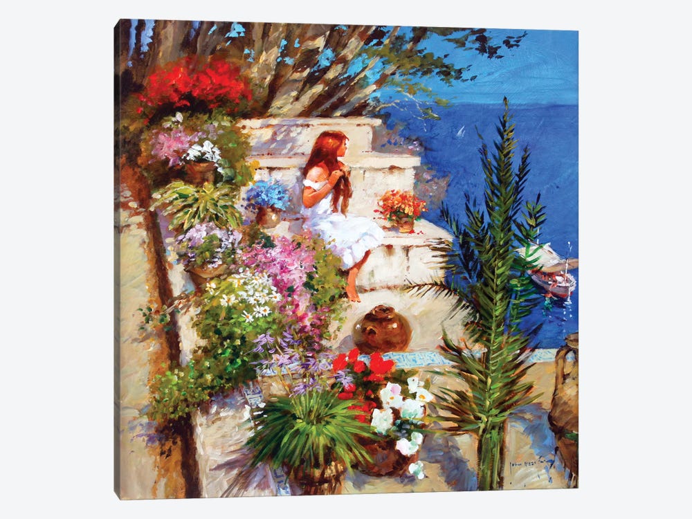 Mallorcan Terrace by John Haskins 1-piece Canvas Artwork