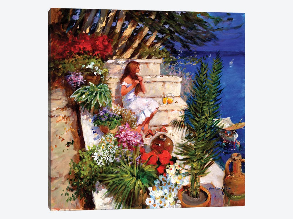 Mallorcan Terrace by John Haskins 1-piece Canvas Print