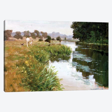 Riverside Walk Canvas Print #JHS46} by John Haskins Canvas Art Print