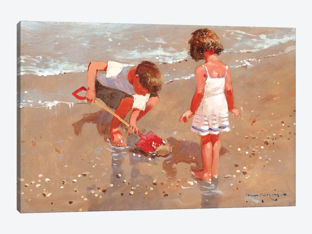 Shellseekers by John Haskins 1-piece Canvas Art