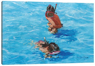 Snorkellers Canvas Art Print - Current Day Impressionism Art