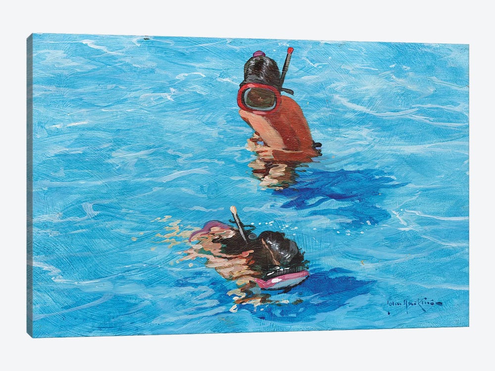 Snorkellers by John Haskins 1-piece Canvas Print