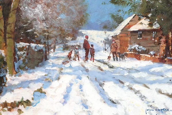 John Haskins: Snow On The Ashwell Road by John Haskins