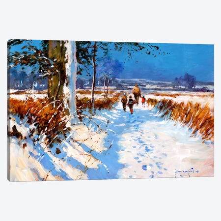 Snow On The Bridleway Canvas Print #JHS53} by John Haskins Canvas Art Print