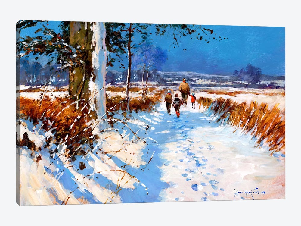 Snow On The Bridleway by John Haskins 1-piece Canvas Print