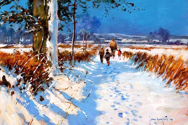 Rustic Winter: Snow On The Bridleway by John Haskins