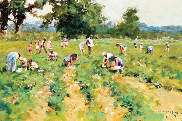 John Haskins: Strawberry Pickers by John Haskins