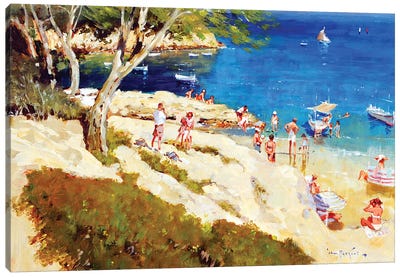 Summer In the Bay Canvas Art Print - Current Day Impressionism Art