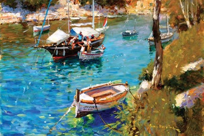 Taking On Supplies - Cala Figuera by John Haskins framed wall art