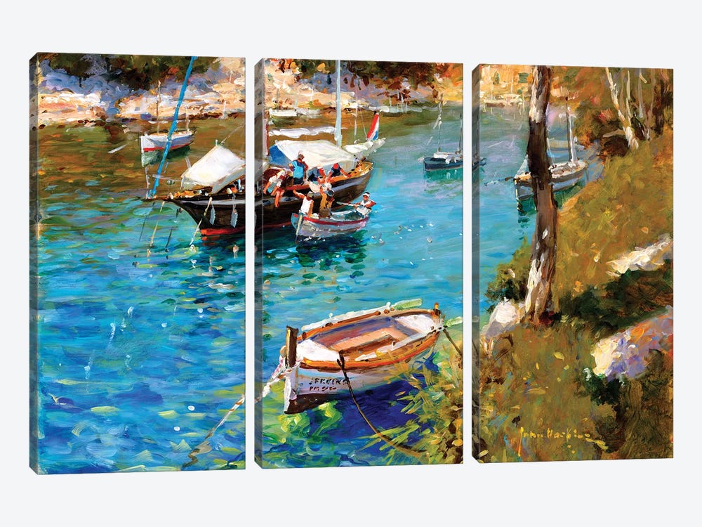 Taking On Supplies - Cala Figuera by John Haskins 3-piece Canvas Wall Art