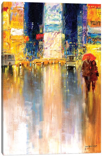 Times Square Evening Canvas Art Print - Strolls in the City