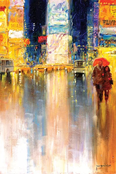 Strolls In The City: Times Square Evening by John Haskins