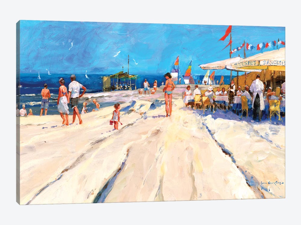 Beach Café At Midday by John Haskins 1-piece Canvas Wall Art