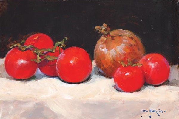 John Haskins: Tomatoes And Onion by John Haskins