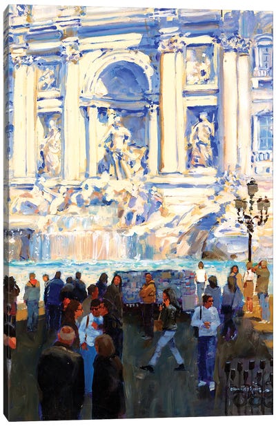 Trevi Fountain Canvas Art Print - Famous Monuments & Sculptures