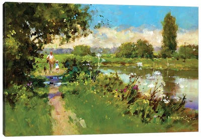 Afternoon Walk Canvas Art Print - Artists Like Monet