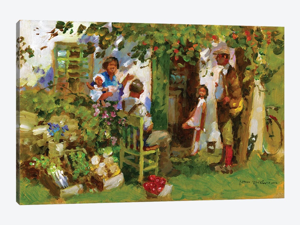 Family Gathering by John Haskins 1-piece Canvas Wall Art