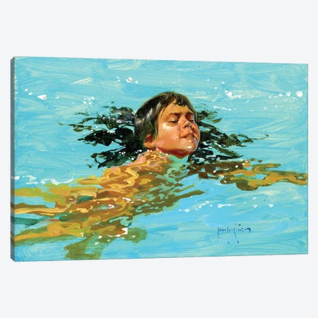My Best Swim Yet.. Canvas Print #JHS80} by John Haskins Canvas Art