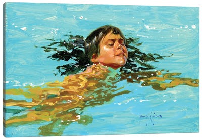 My Best Swim Yet.. Canvas Art Print - John Haskins