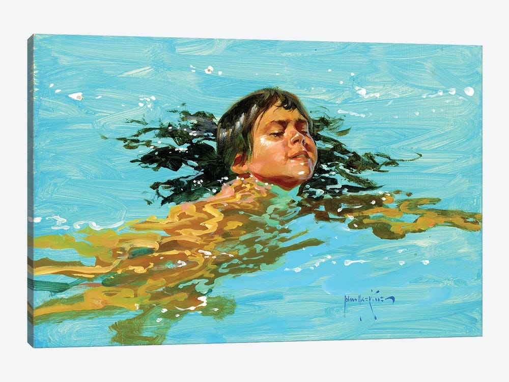 My Best Swim Yet.. by John Haskins 1-piece Art Print