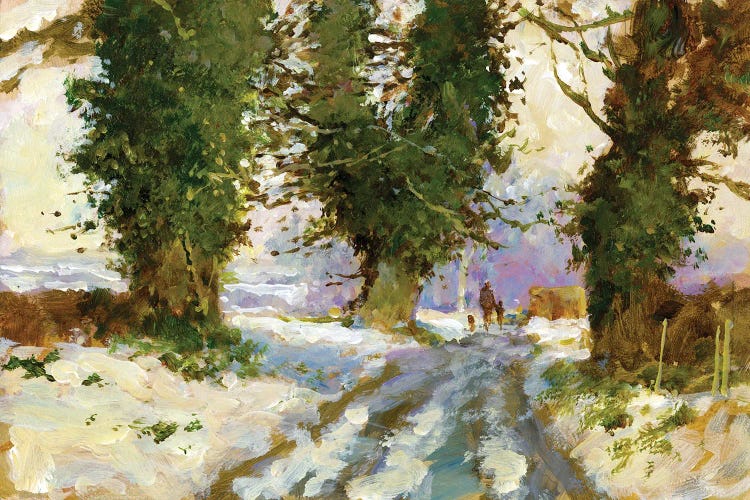 Snow In The Lane (Cardington) by John Haskins wall art