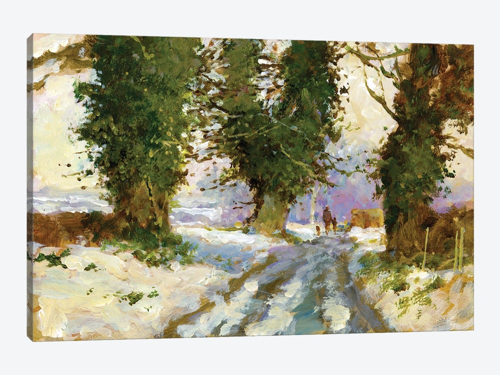 Snow In The Lane (Cardington) by John Haskins 1-piece Canvas Artwork