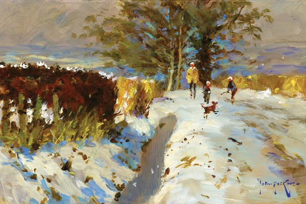 Rustic Winter: Snow On The Back Lane by John Haskins