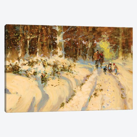 Sunshine And Snow A Walk In The Woods Canvas Print #JHS84} by John Haskins Art Print