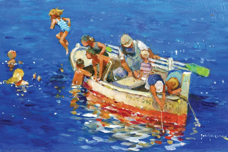 Swimming Off The Little Boat by John Haskins wall art