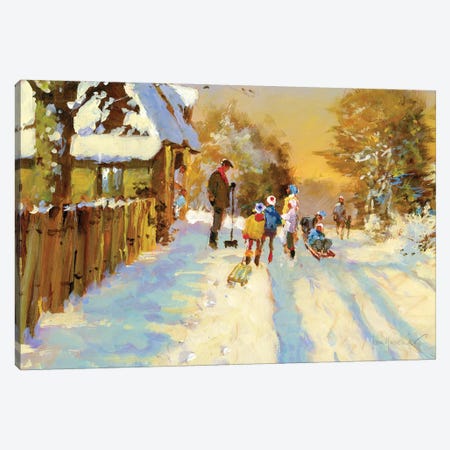 The Return Of The Winter Sports Team Canvas Print #JHS89} by John Haskins Canvas Artwork