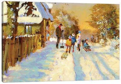 The Return Of The Winter Sports Team Canvas Art Print - John Haskins