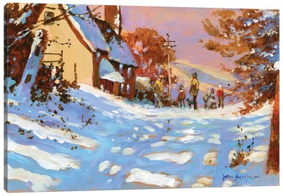 Winter Walk Canvas Art Print - Rustic Winter