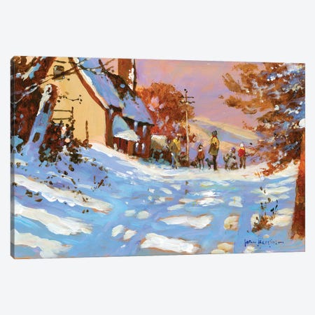 Winter Walk Canvas Print #JHS90} by John Haskins Canvas Print