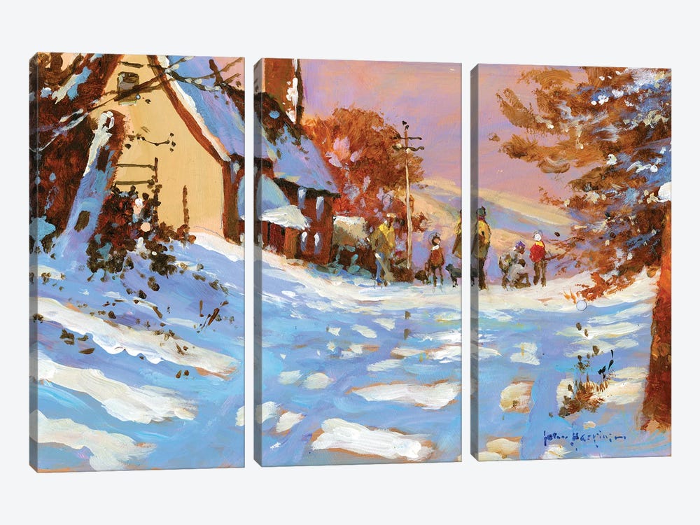 Winter Walk by John Haskins 3-piece Canvas Artwork