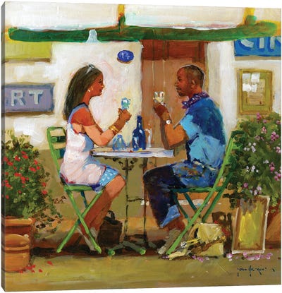 Working Lunch Drinks Canvas Art Print - The Joy of Life