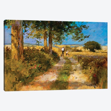 Afternoon Stroll Canvas Print #JHS94} by John Haskins Canvas Wall Art