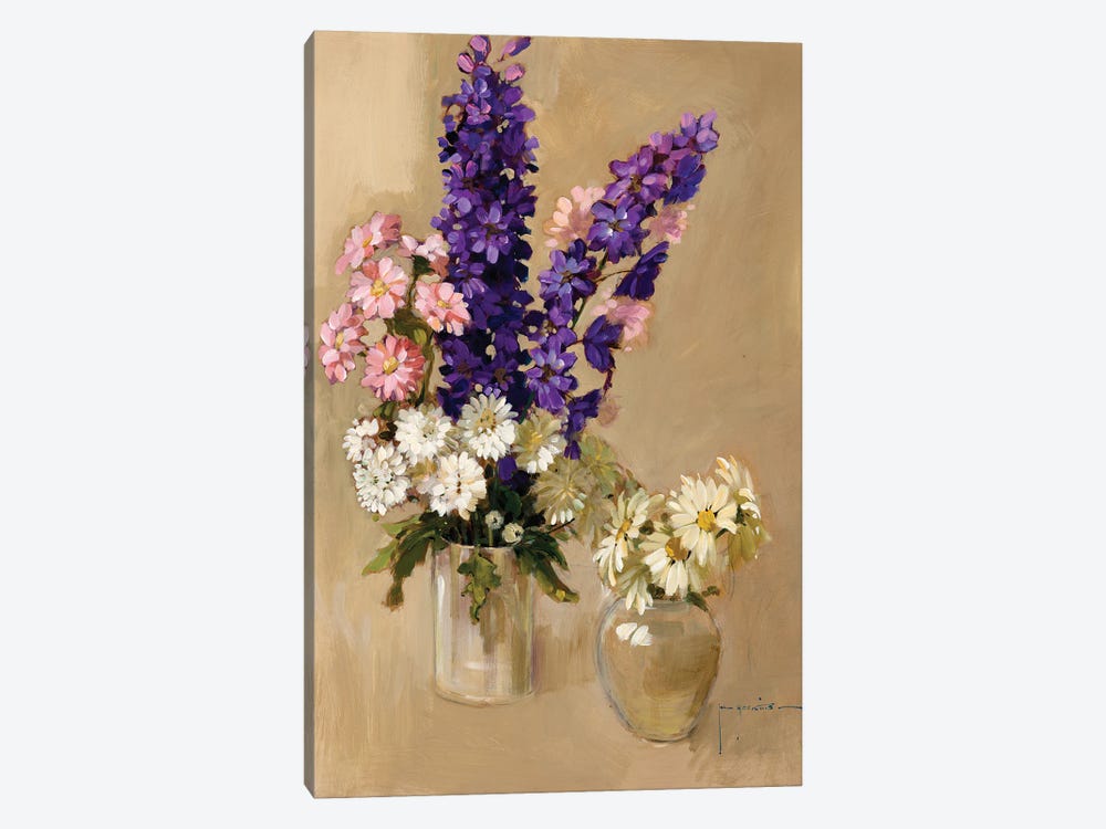 Pink Purple And White by John Haskins 1-piece Canvas Art