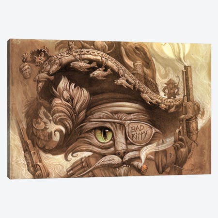 El Gato Loco Canvas Print #JHY11} by Jeff Haynie Canvas Art Print