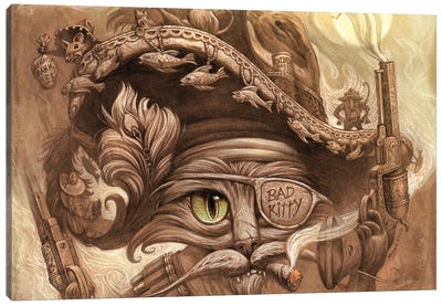El Gato Loco Canvas Art Print - Jeff Haynie